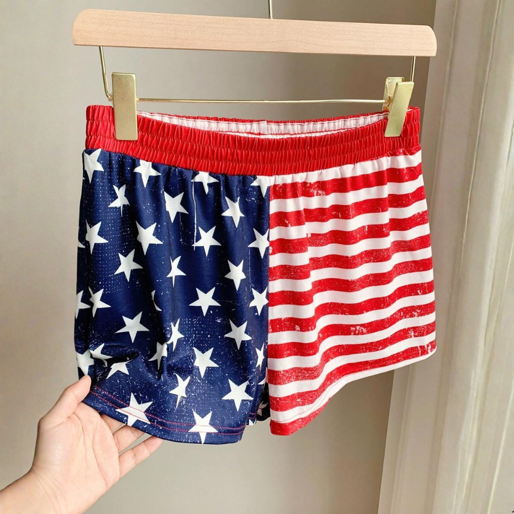 4th Of July American Flag Printed Casual Shorts For Women