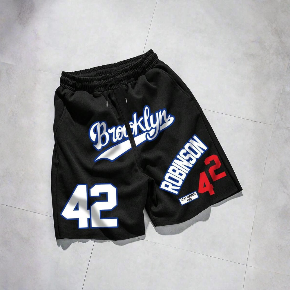 Men's Brooklyn Letter Print Loose Basketball Shorts
