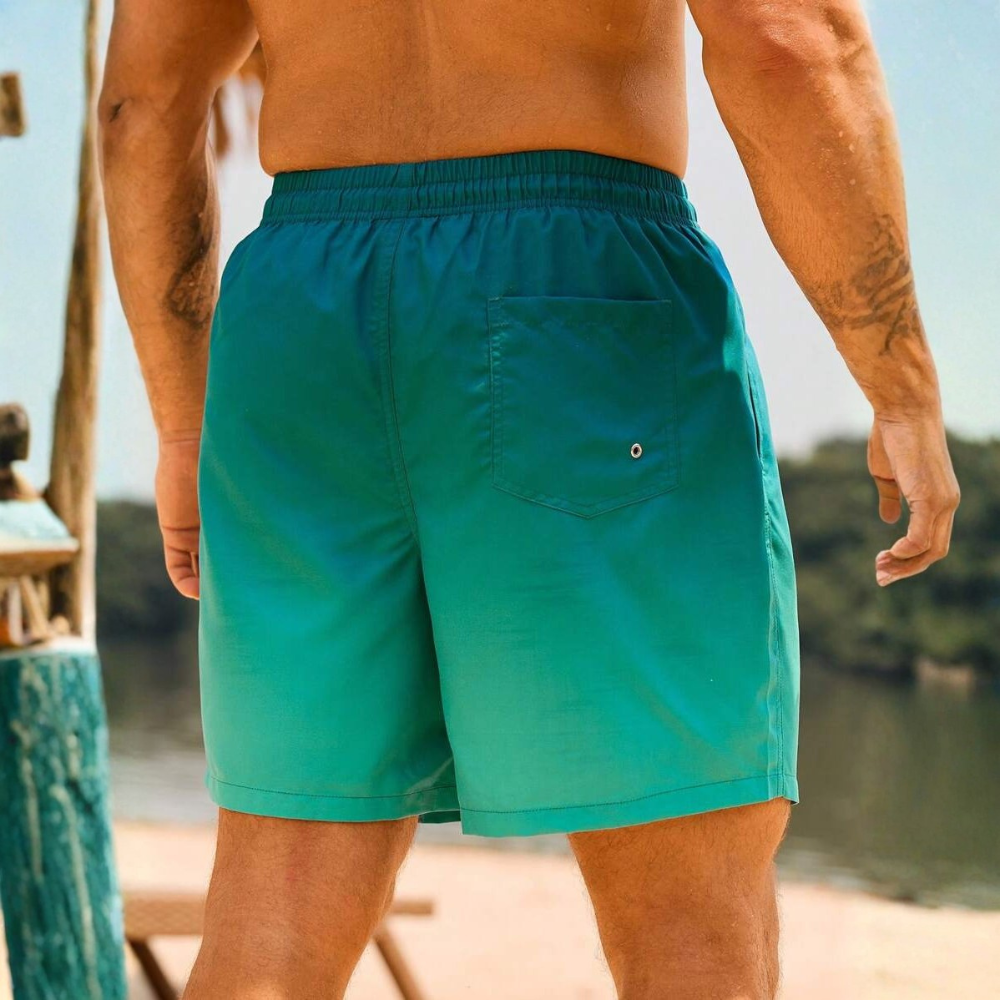 Plain Drawstring Casual Beach Shorts For Men