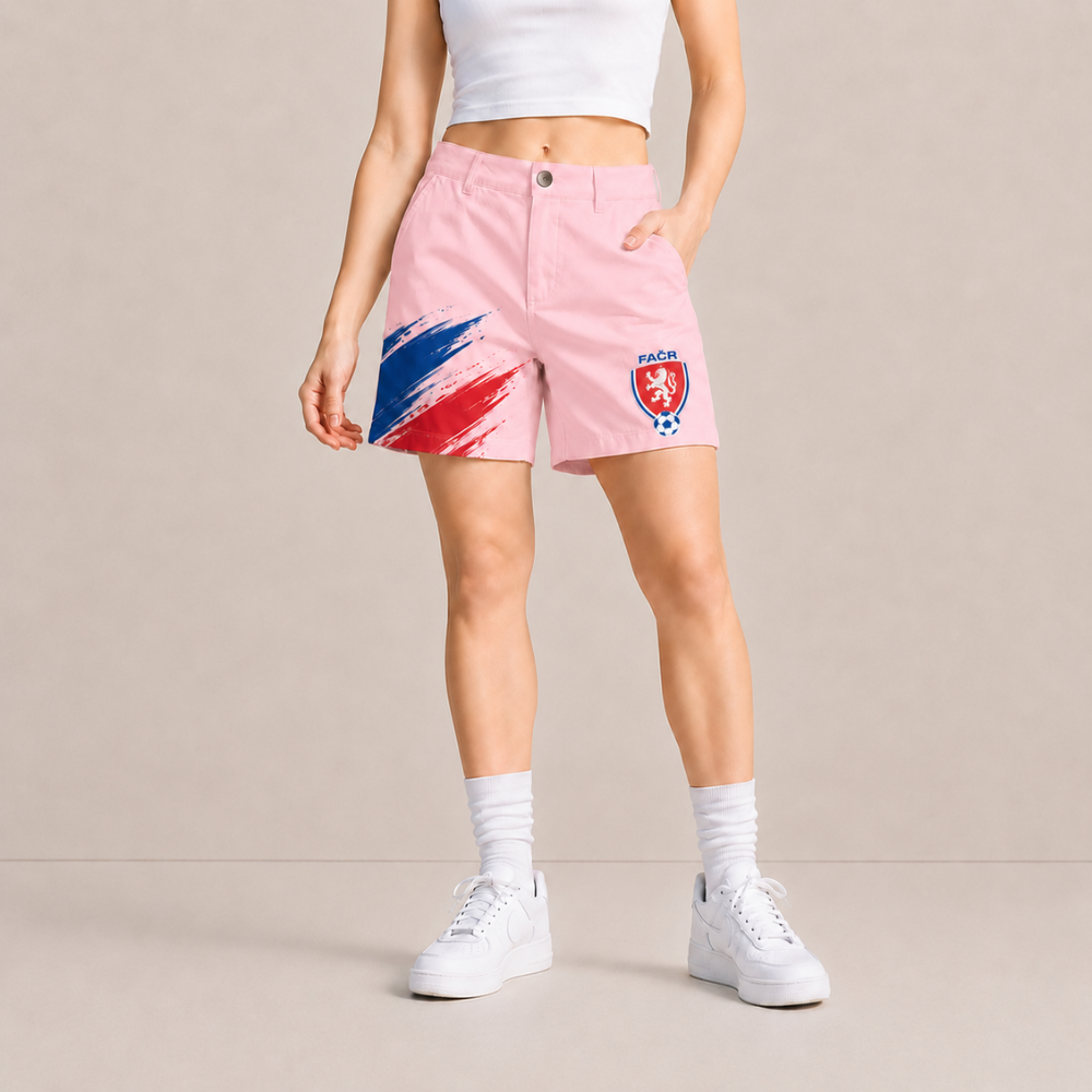 World Cup 2026 Czech Republic Football Fan Printed Twill Shorts