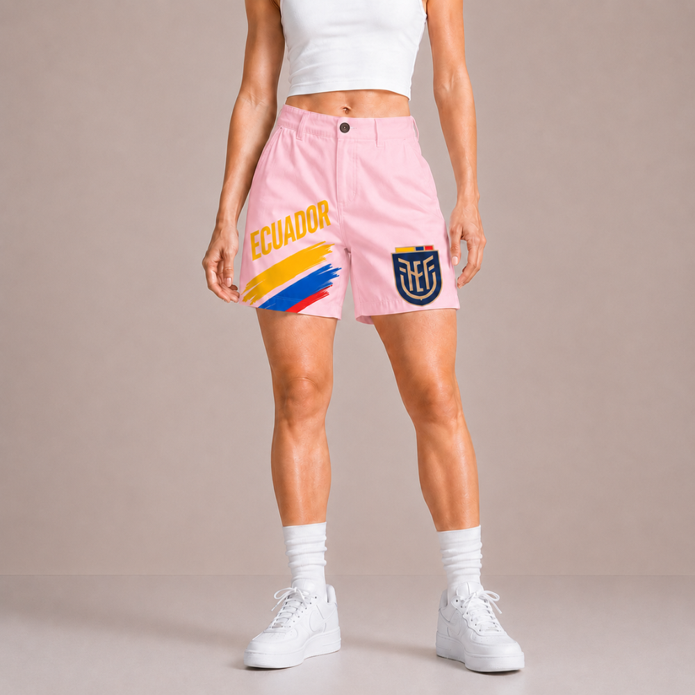 World Cup 2026 Ecuador Football Fan Printed Twill Shorts