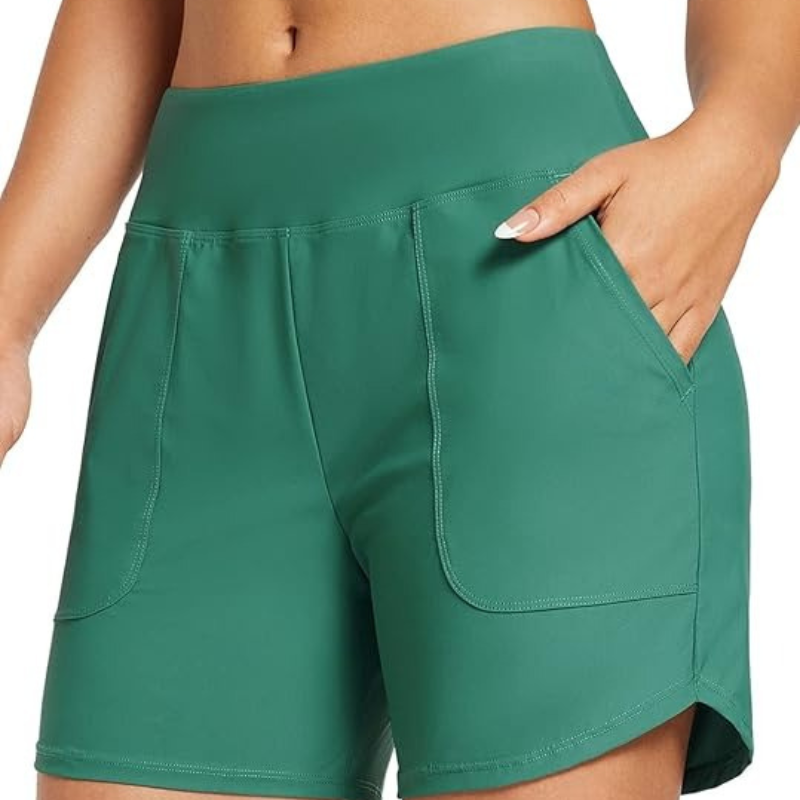 5 Inch Swim Board Shorts With Pockets For Stretch Fabric