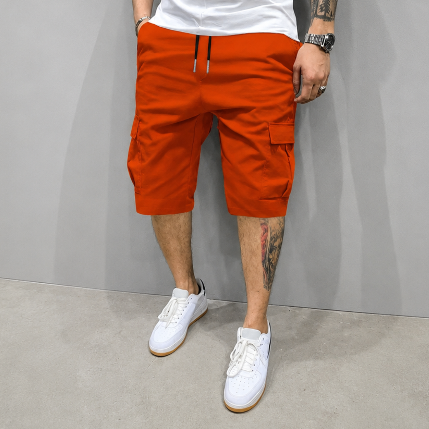 Casual Cargo Lightweight Shorts With Drawstring For Men