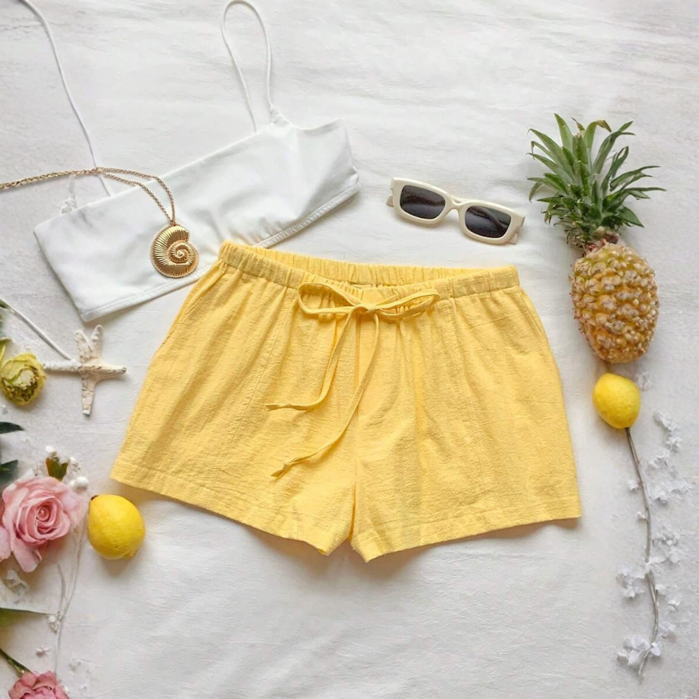 Casual And Loose Drawstring Solid Color Shorts Everyday For Women