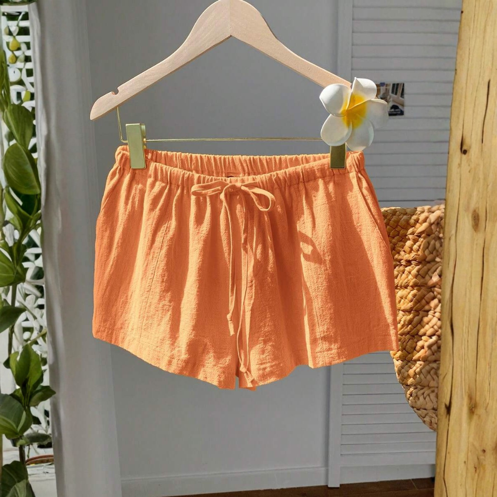 Casual And Loose Drawstring Solid Color Shorts Everyday For Women