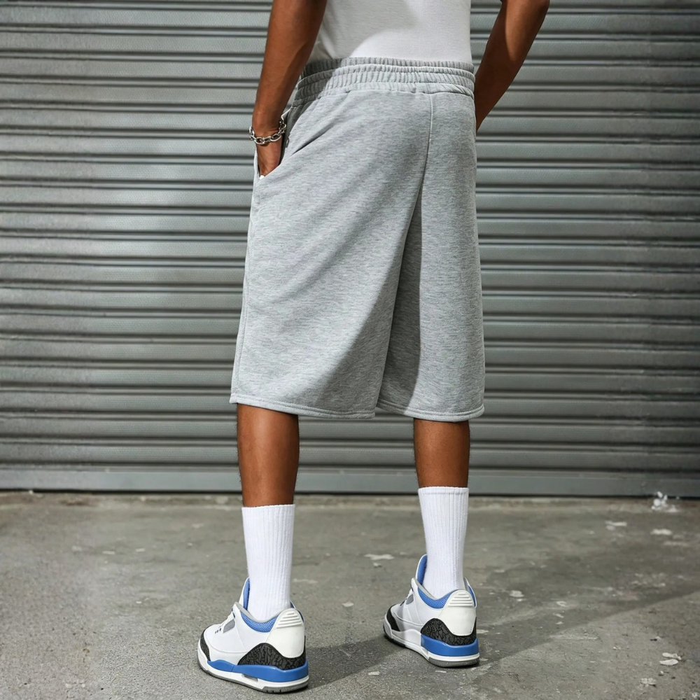 Men’s Contrast Trim Drawstring Casual Sweatpants Shorts