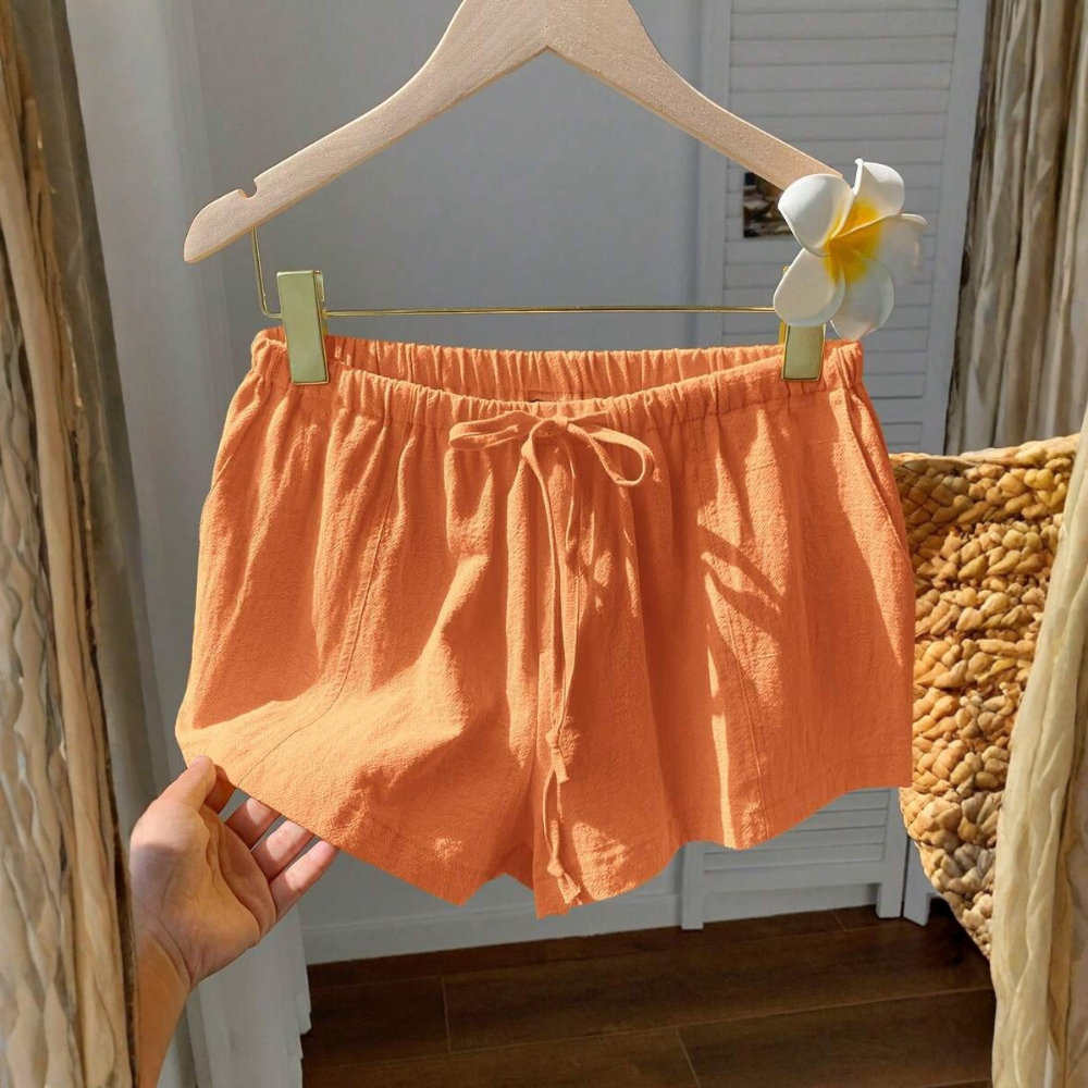 Casual And Loose Drawstring Solid Color Shorts Everyday For Women