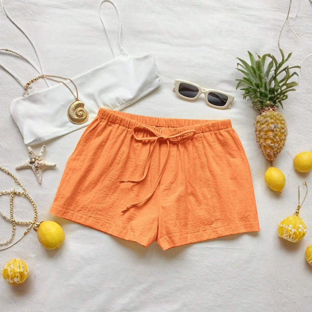 Casual And Loose Drawstring Solid Color Shorts Everyday For Women