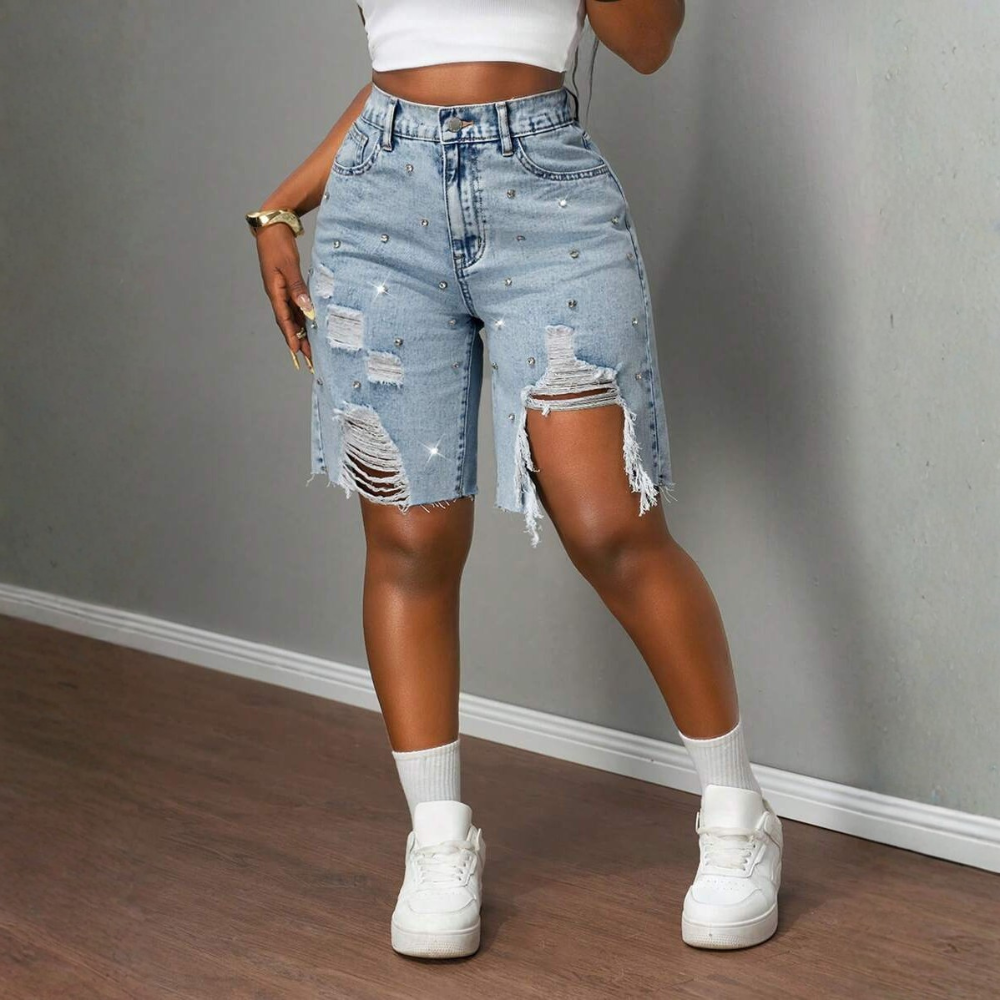 And Low Loose Ripped Denim Shorts High Waist Low Waist Autumn Vintage For Women