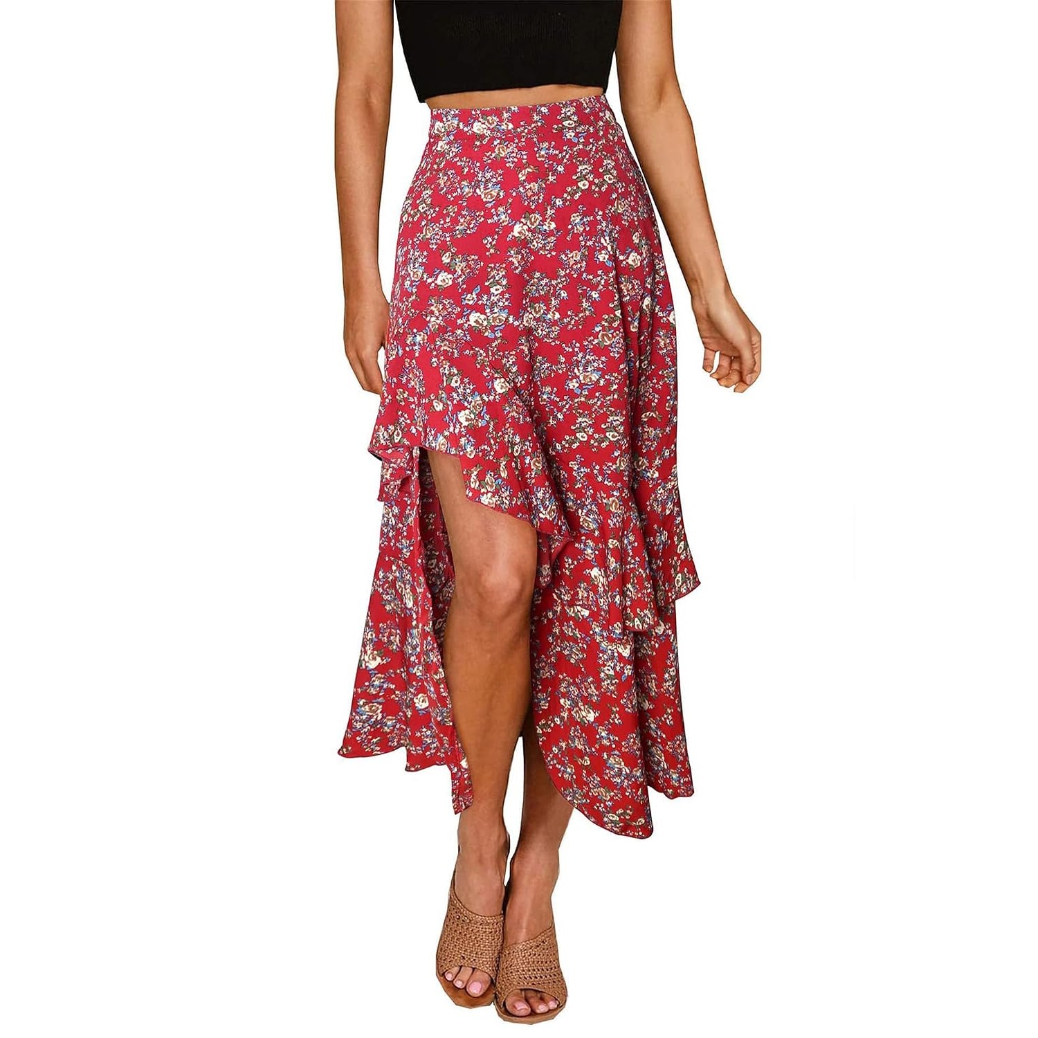 Floral Elastic Maxi Skirt For Women