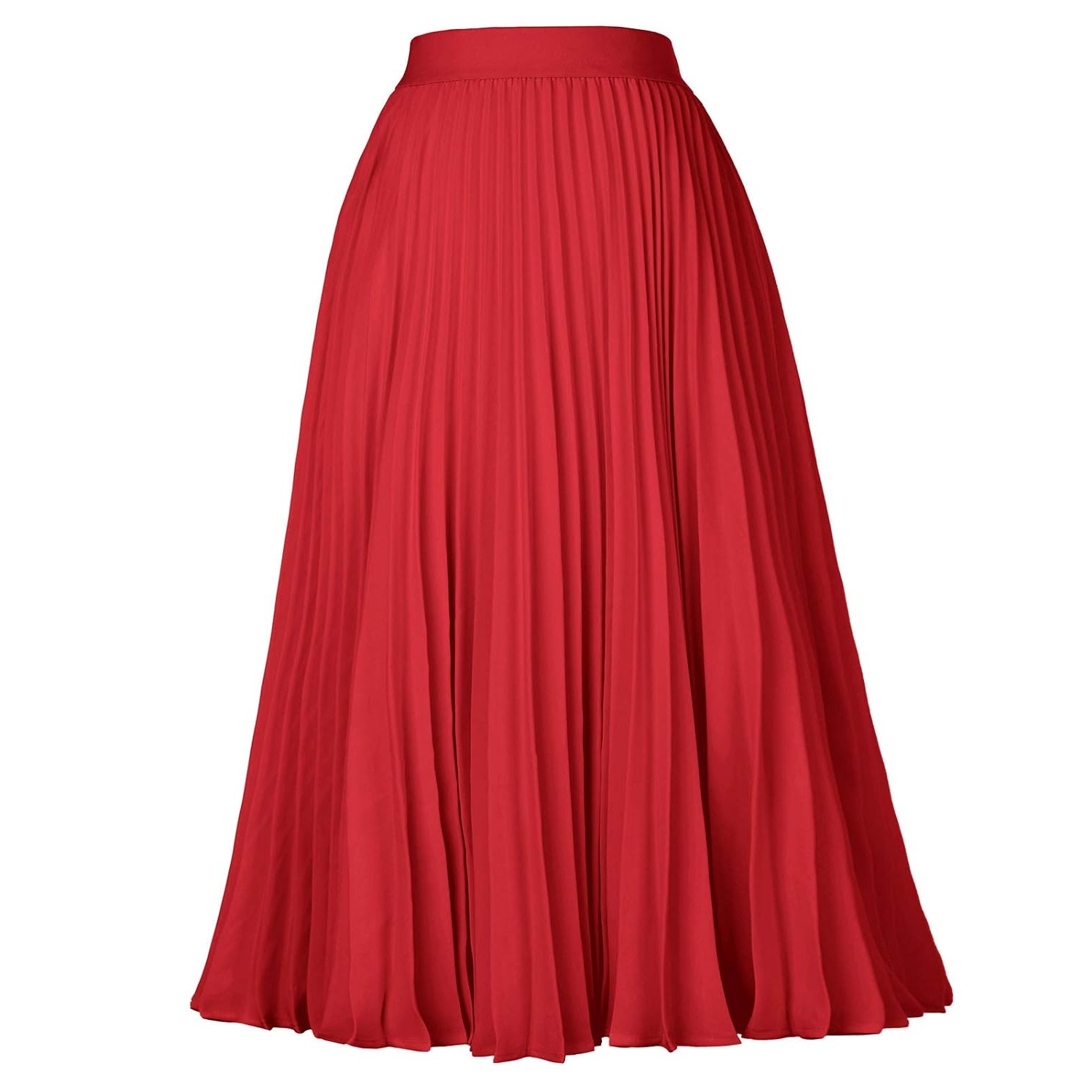 Pleated High Lengt Midi Skirt For Women
