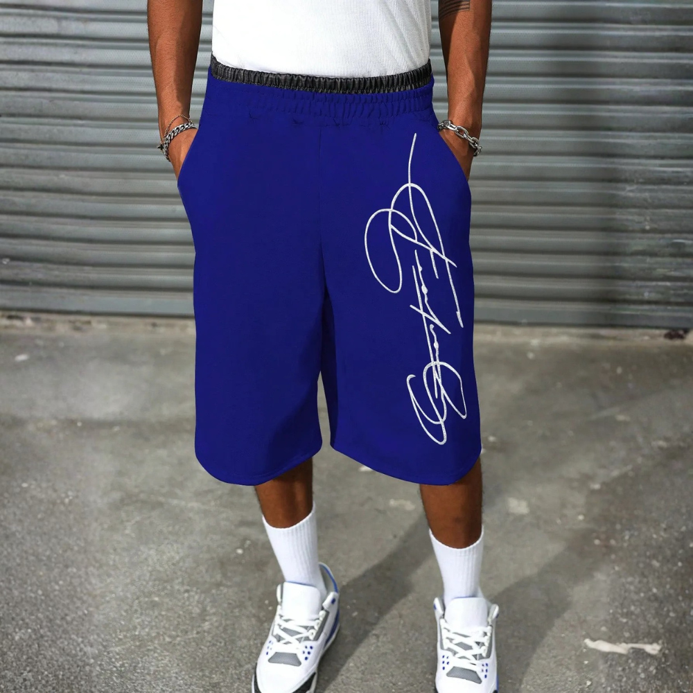 Men’s Contrast Trim Drawstring Casual Sweatpants Shorts