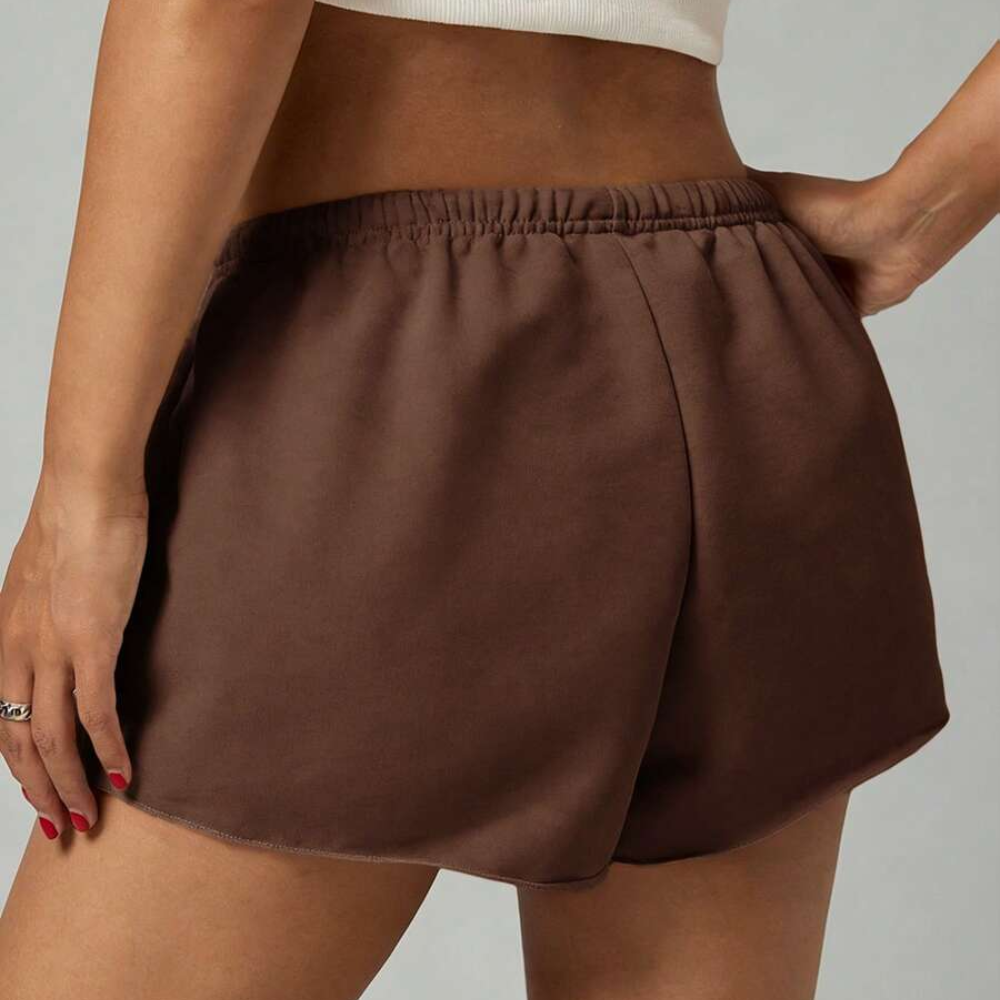 Solid Color Loose And Casual Elastic Shorts For Women