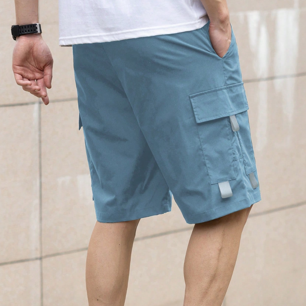 Solid Color Casual Loose Drawstring Shorts