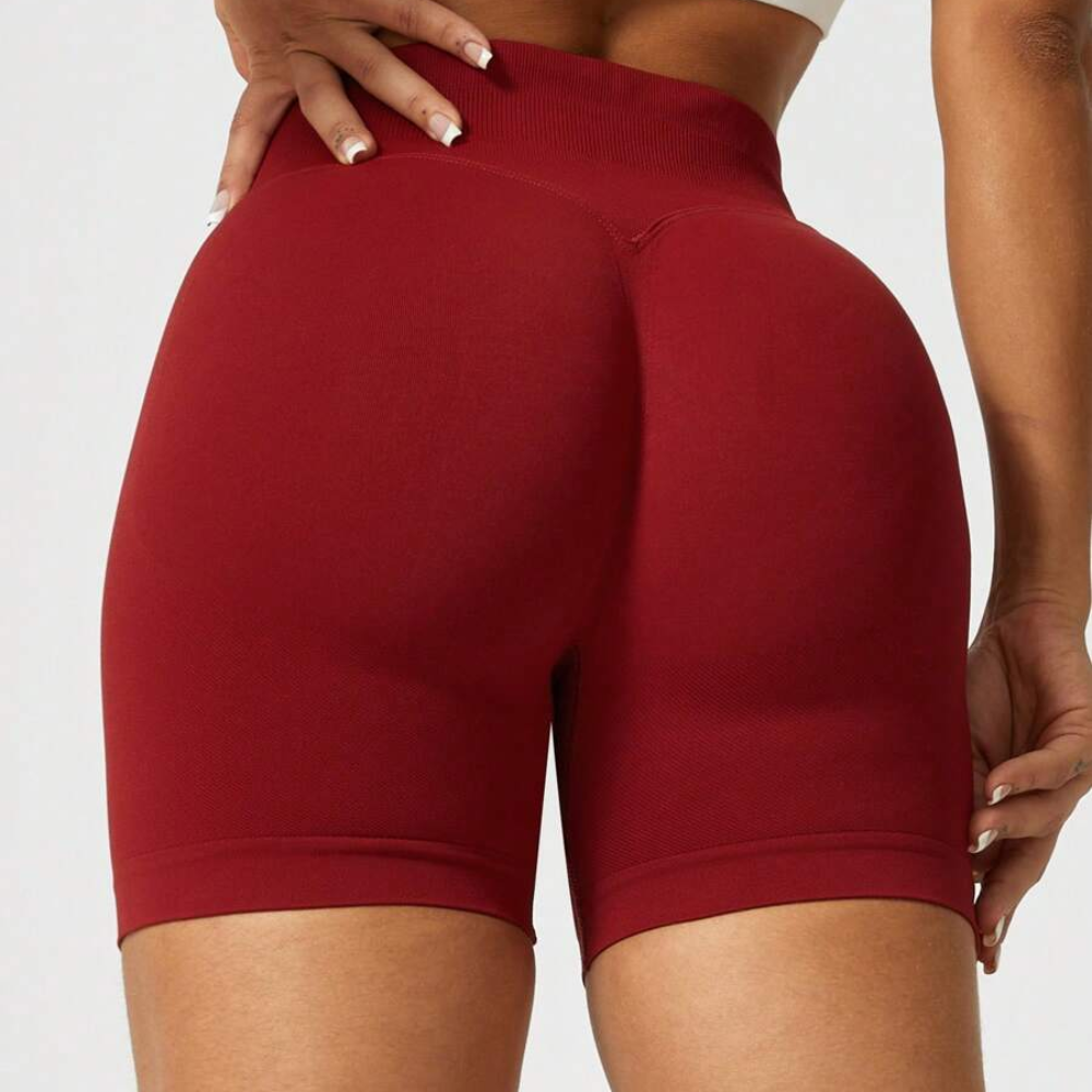 Pack Of 1 Solid Color Fitted Workout Shorts For Women