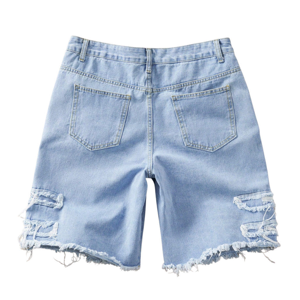 Casual And Camouflage Print Denim Cargo Shorts