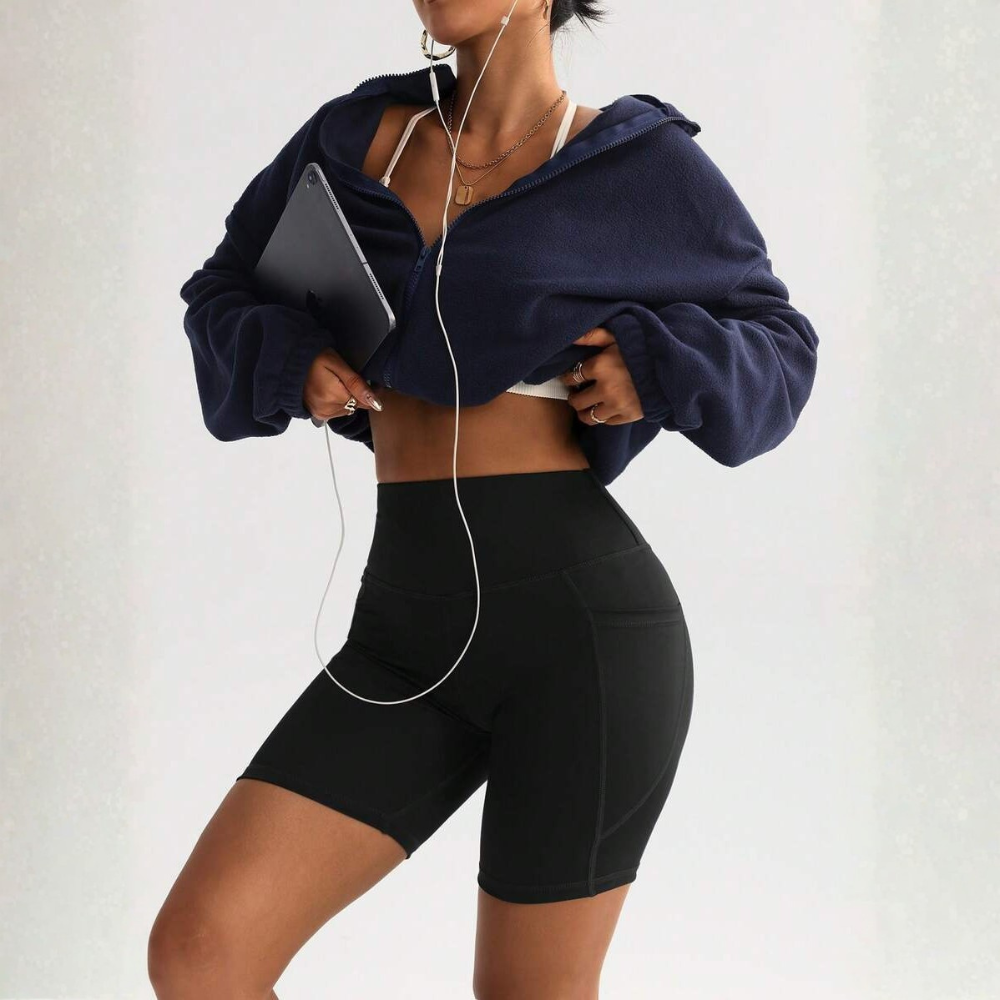 Spring And Summer Casual Slim High Waist Fitness Shorts For Women