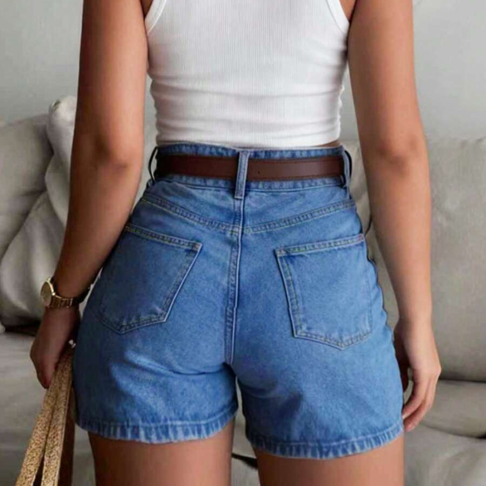 Casual And Bohemian Button Denim Shorts Summer For Women