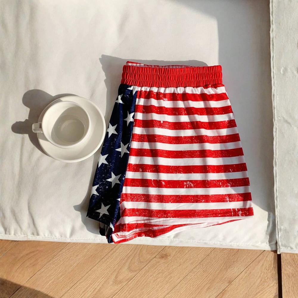4th Of July American Flag Printed Casual Shorts For Women