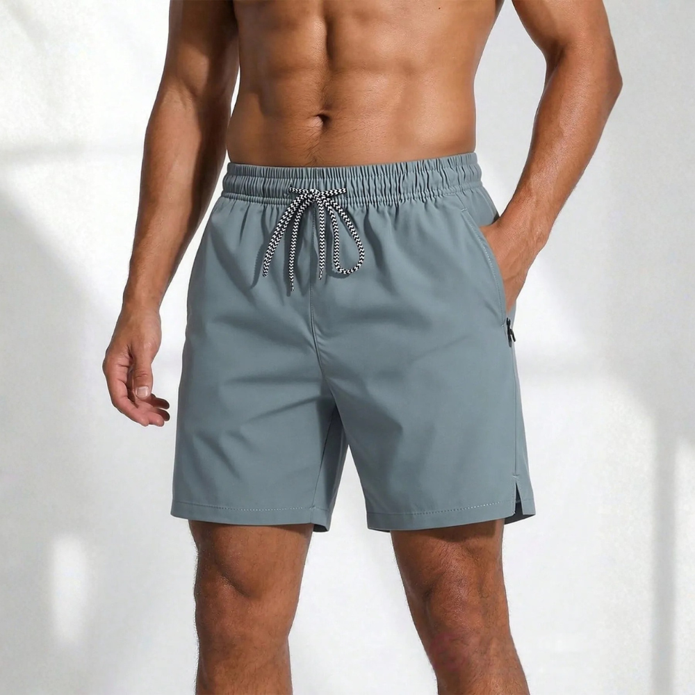 3-Pack Men’s Drawstring Sports Shorts With Zipper Pockets