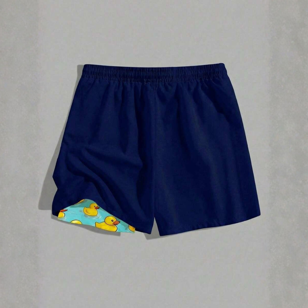 2 In 1 Cartoon Print Comfortable Beach Shorts