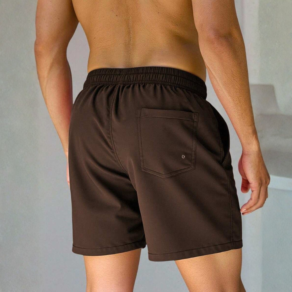Leopard Print Drawstring Casual Beach Shorts For Men
