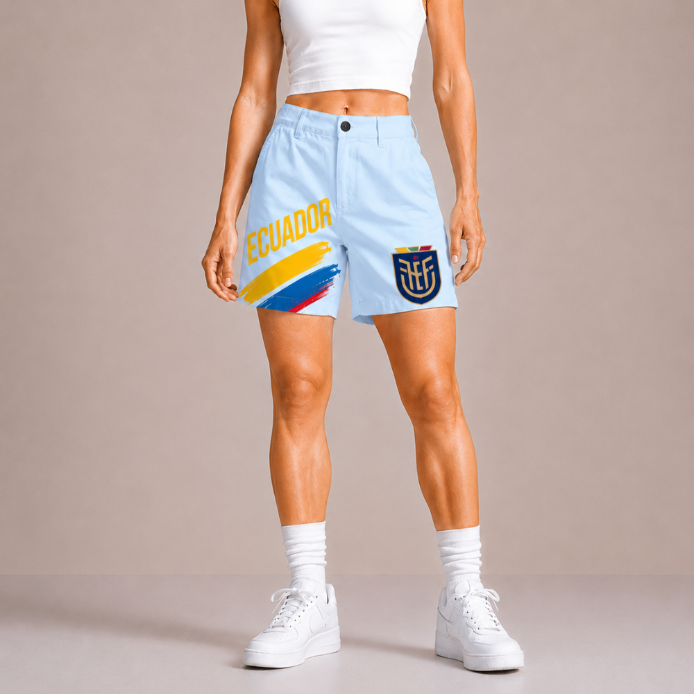 World Cup 2026 Ecuador Football Fan Printed Twill Shorts