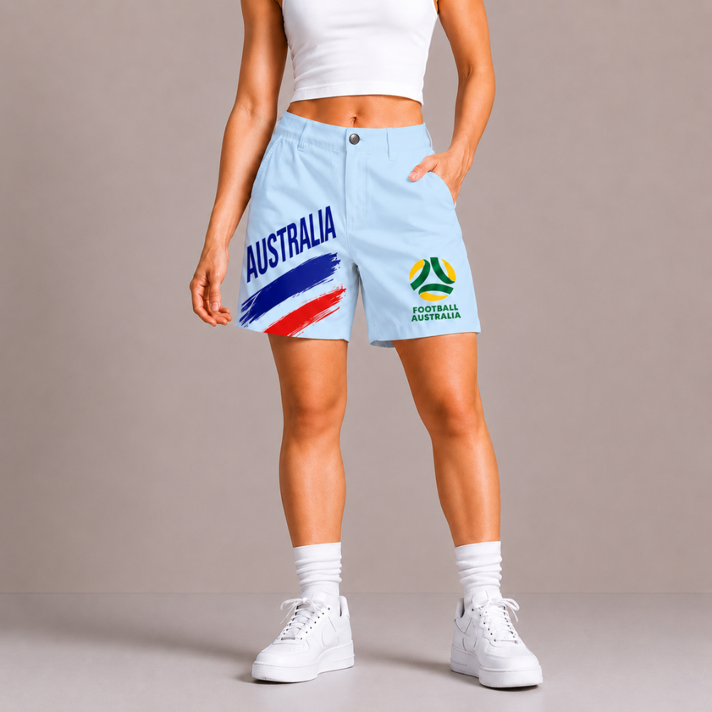 World Cup 2026 Australia Football Fan Printed Twill Shorts