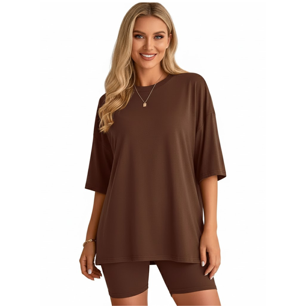 Soft Tee And Flattering Shorts 2 Piece Set For Women