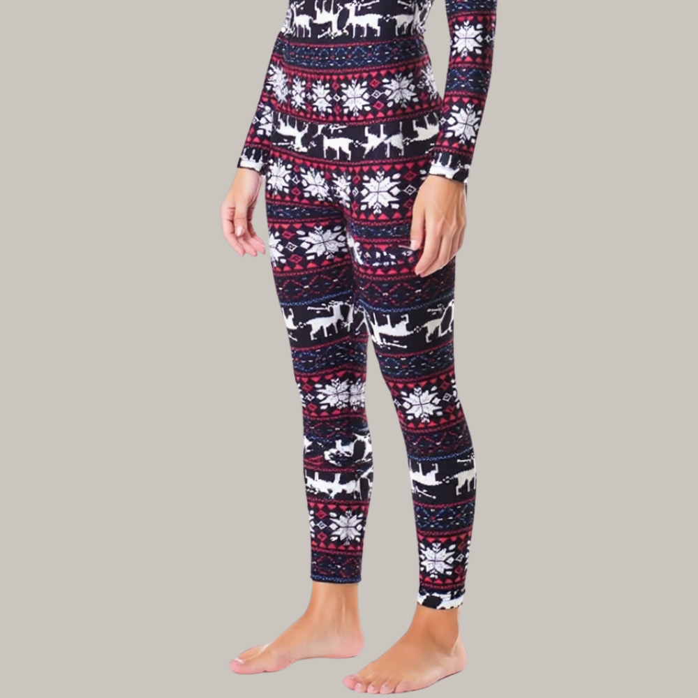 Women Printed Insulated Thermal Leggings For Skiing
