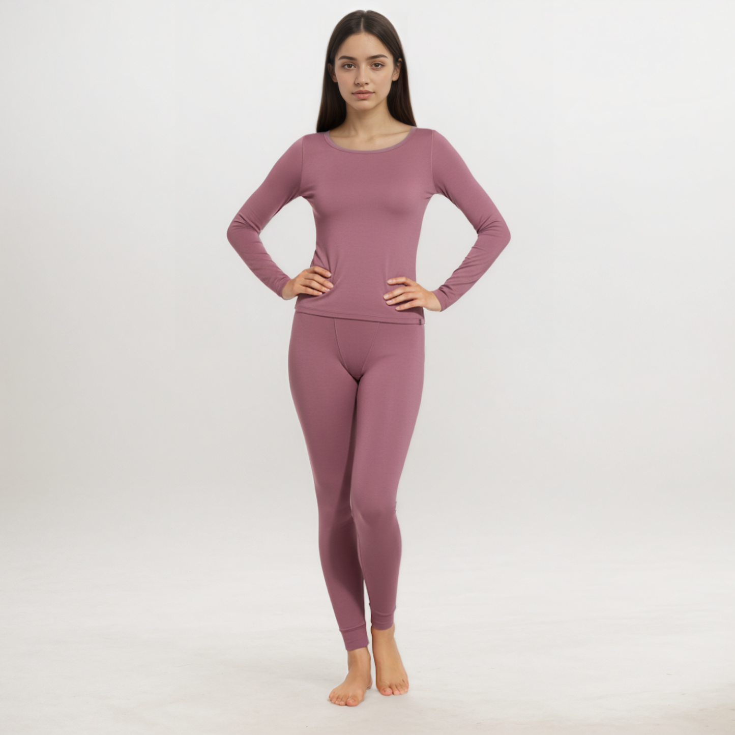 Lightweight Long Johns Base Layer Pajamas Warm Top And Bottom For Women