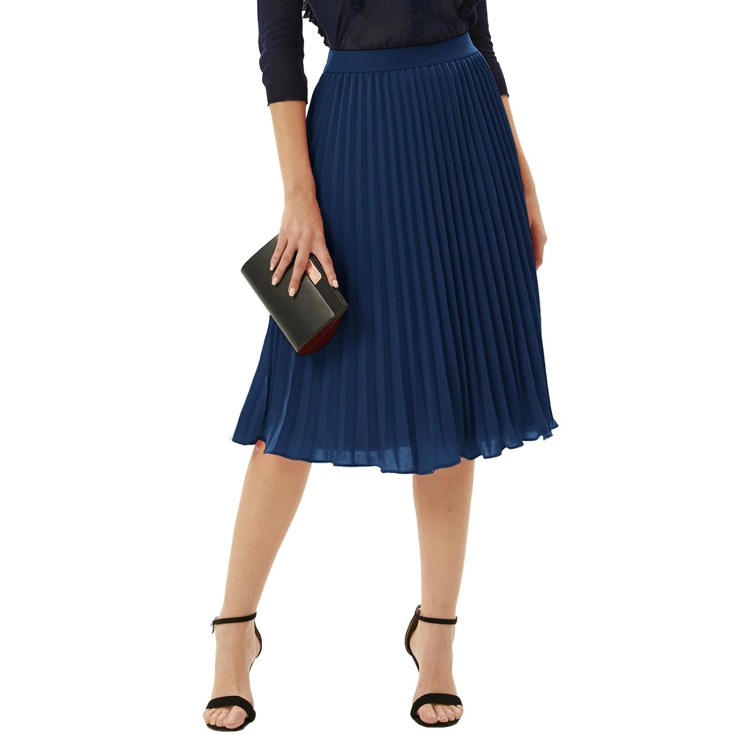 Pleated High Lengt Midi Skirt For Women