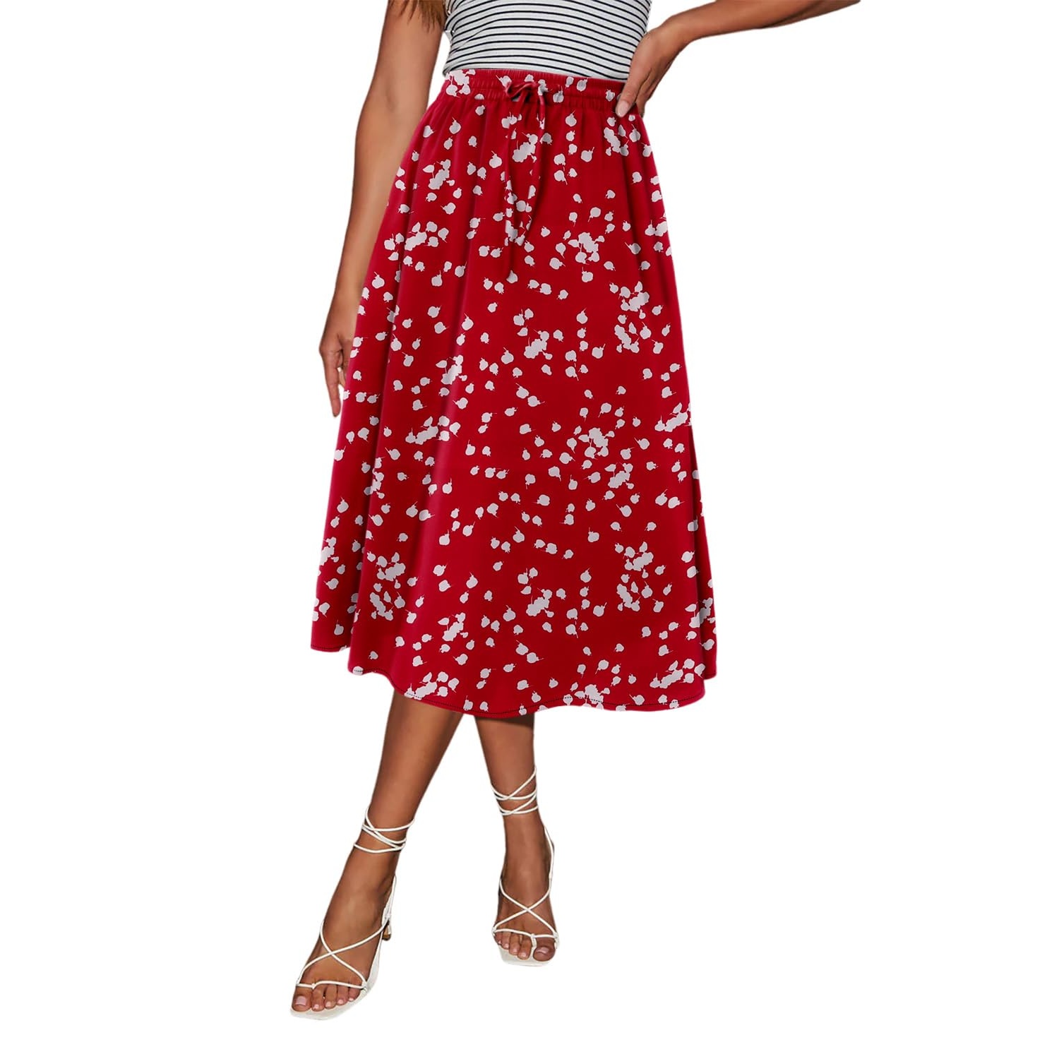 Elastic High Waist A Line Swing Skirt For Women