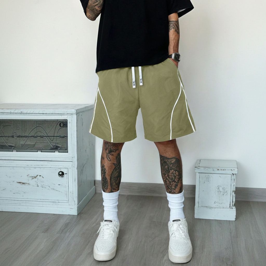 Casual And Striped Beach Bermuda Style Shorts For Men
