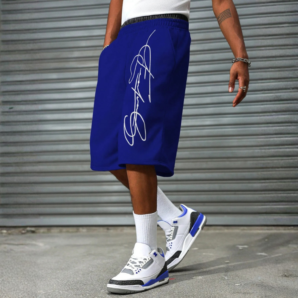 Men’s Contrast Trim Drawstring Casual Sweatpants Shorts