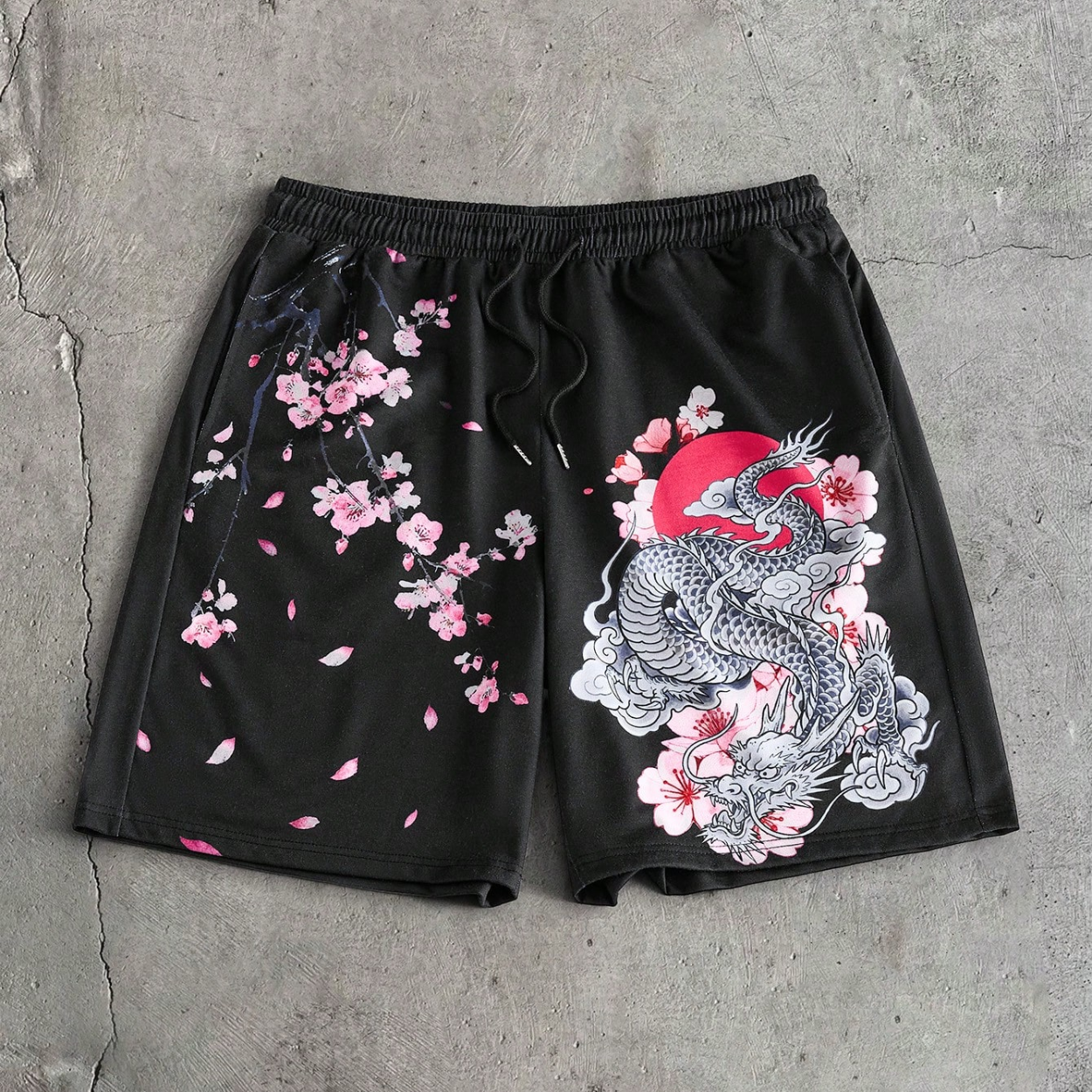 Casual Printed Drawstring Fleece Summer Shorts For Men
