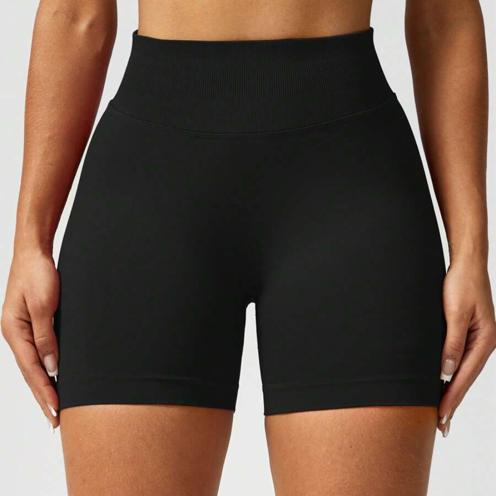 Pack Of 1 Solid Color Fitted Workout Shorts For Women