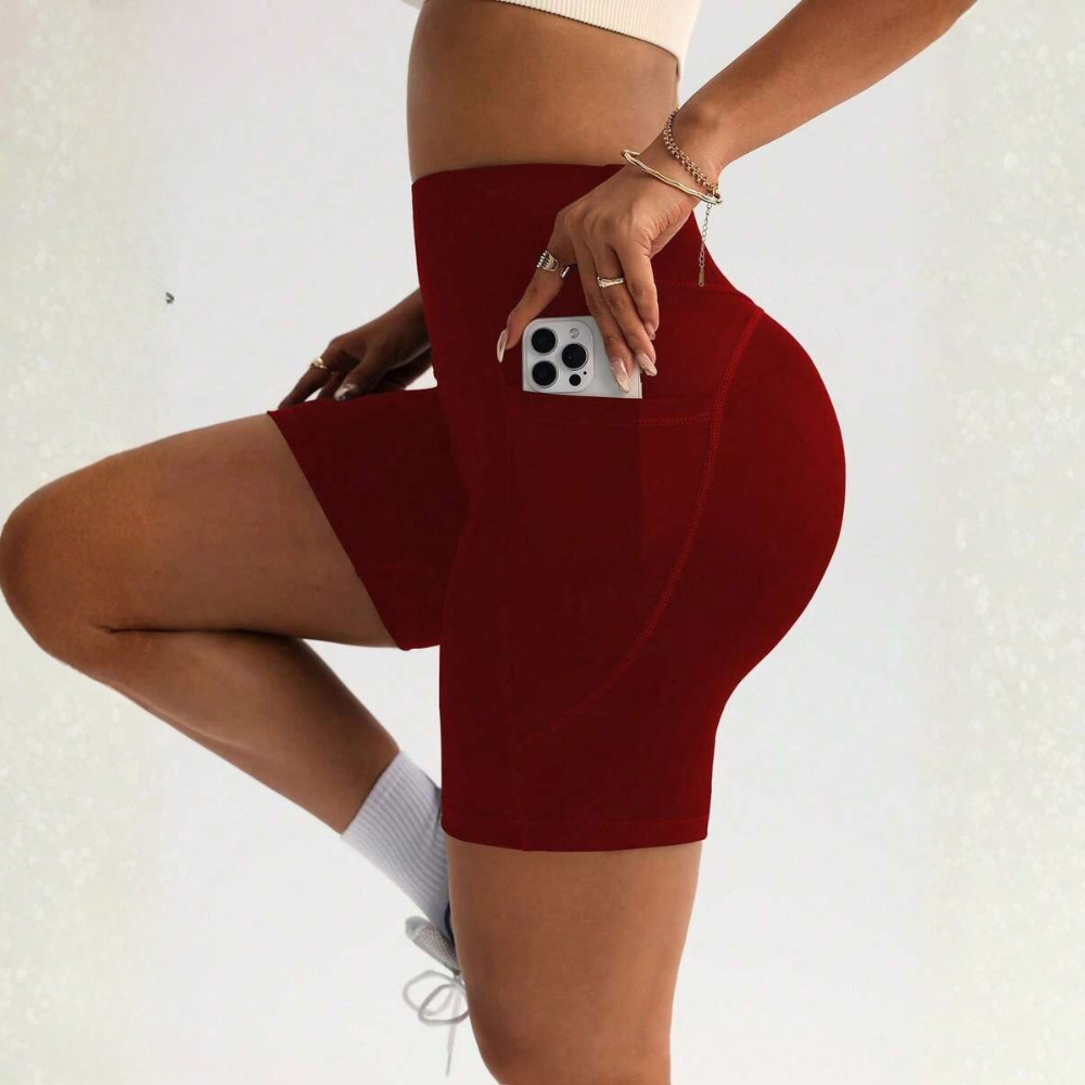 Spring And Summer Casual Slim High Waist Fitness Shorts For Women