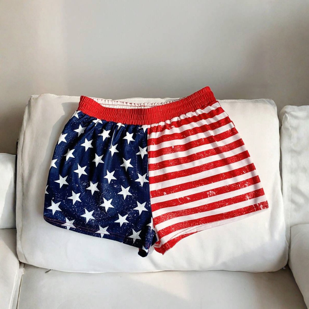 4th Of July American Flag Printed Casual Shorts For Women