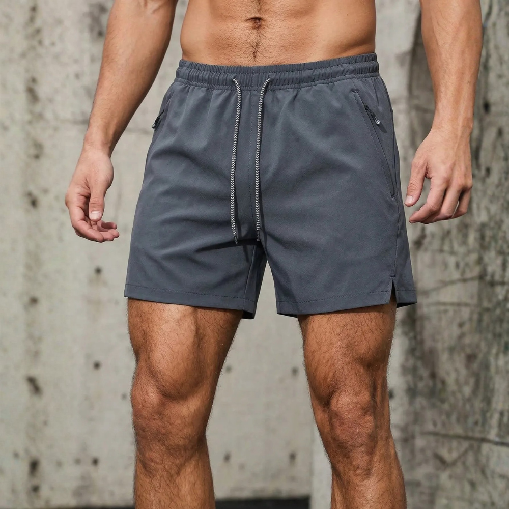 3-Pack Men’s Drawstring Sports Shorts With Zipper Pockets