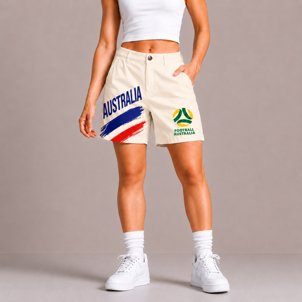 World Cup 2026 Australia Football Fan Printed Twill Shorts