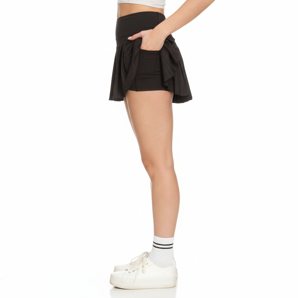 Pleated Tennis Skirt With Built In Shorts For Women