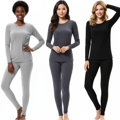 Pack Of 3 Womens Thermal Underwear Fleece Lined Long Johns Base Layer