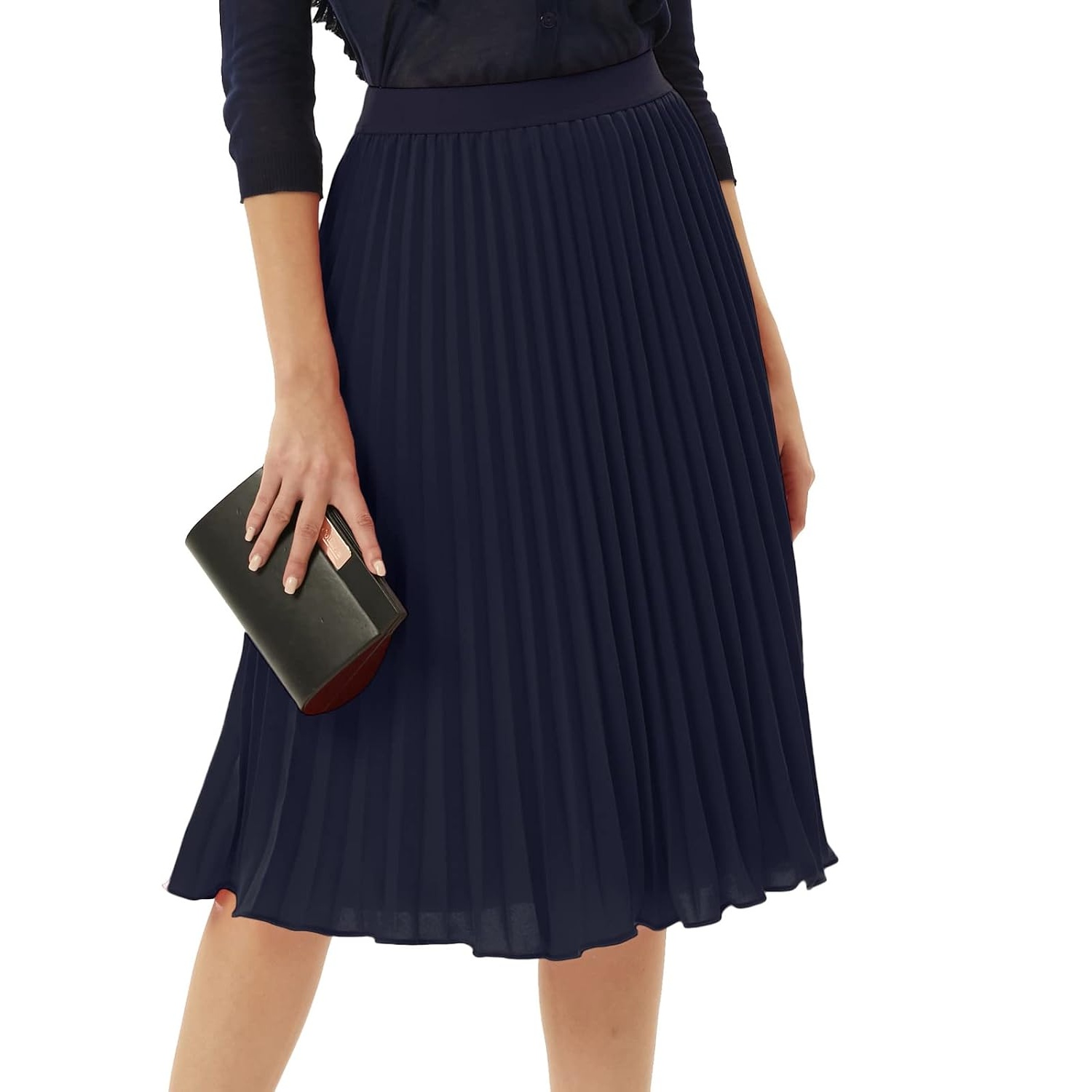 Pleated High Lengt Midi Skirt For Women