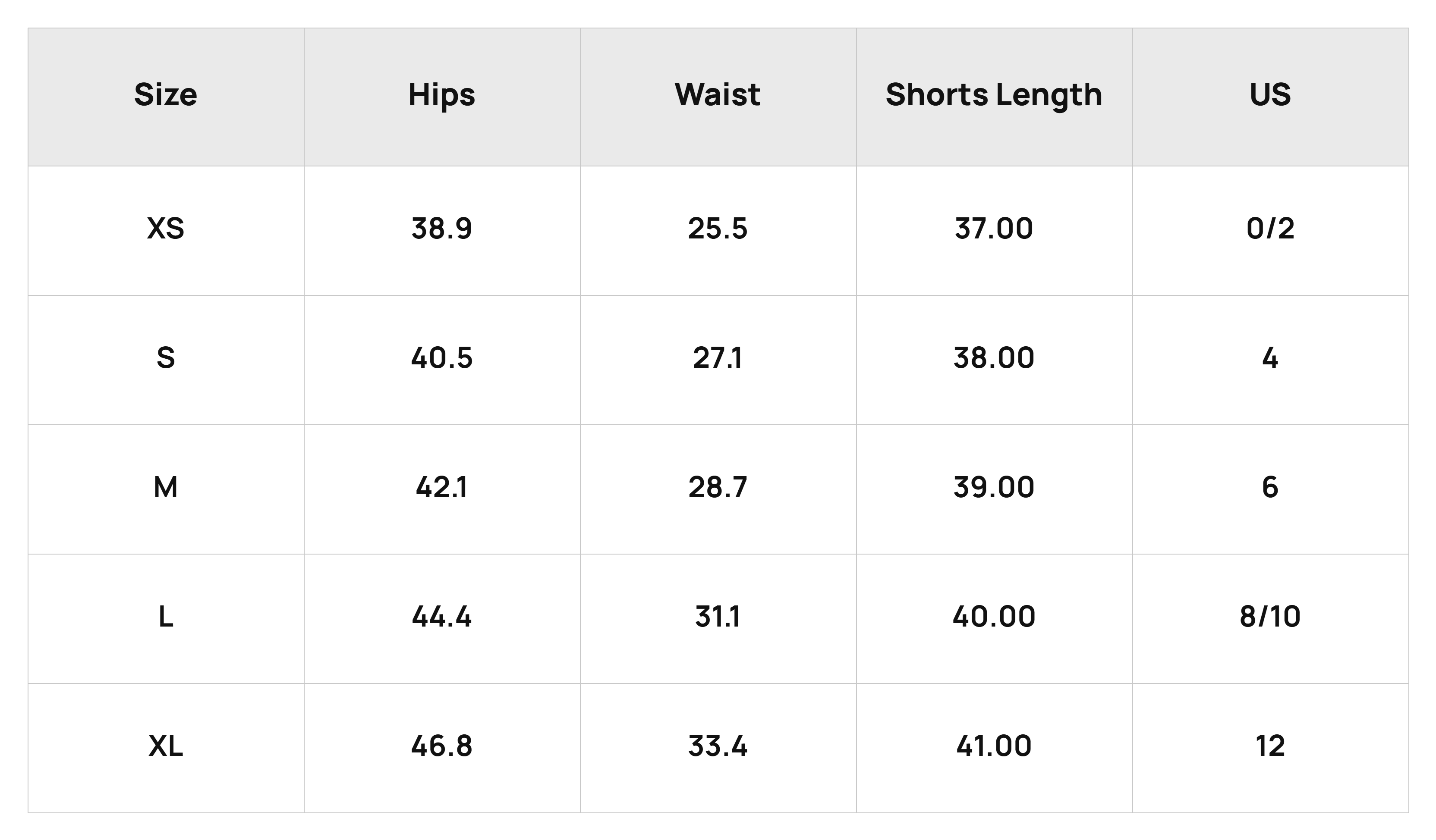 Size Chart