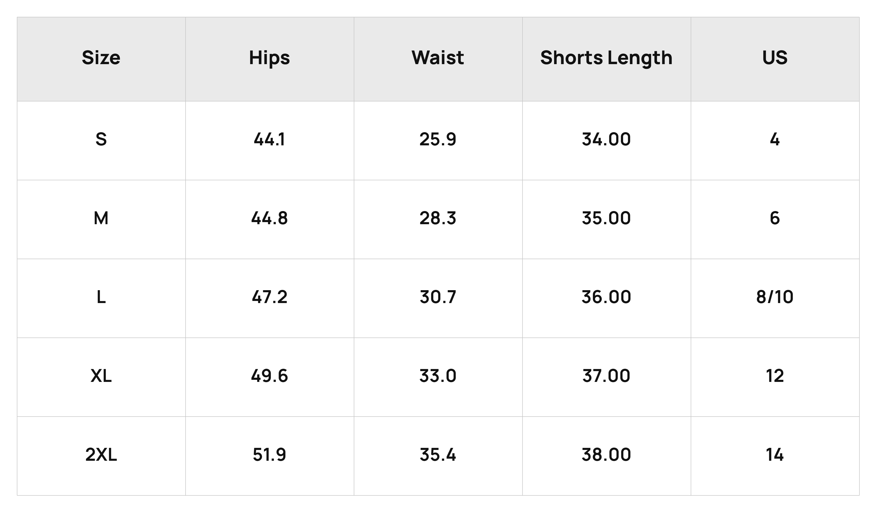 Size Chart