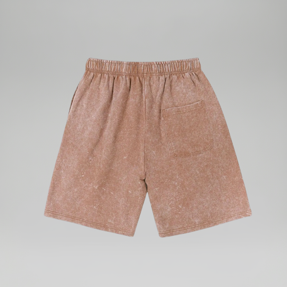 Men’s Gradient Washed Graphic Print Cotton Shorts