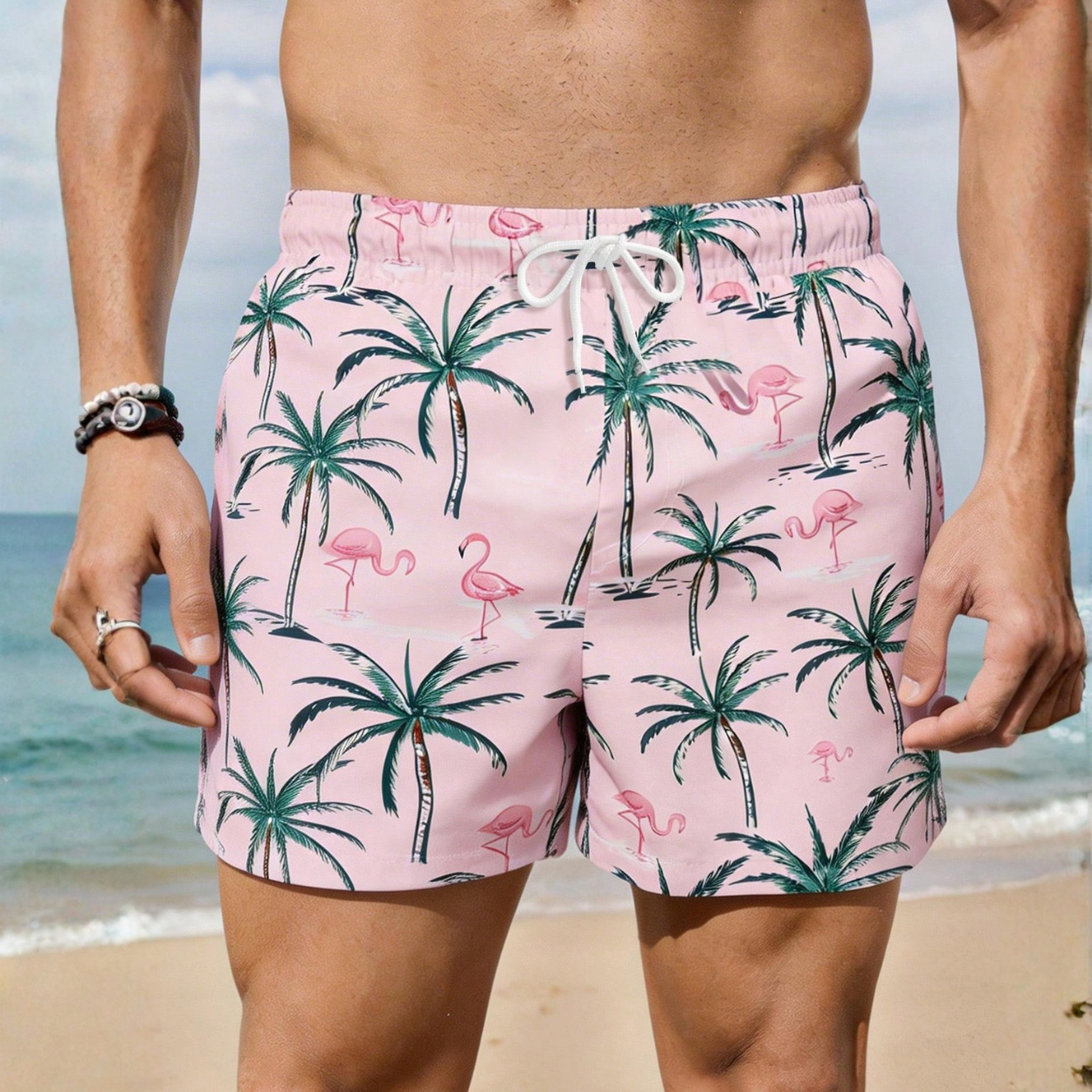 2 In 1 Cartoon Print Comfortable Beach Shorts