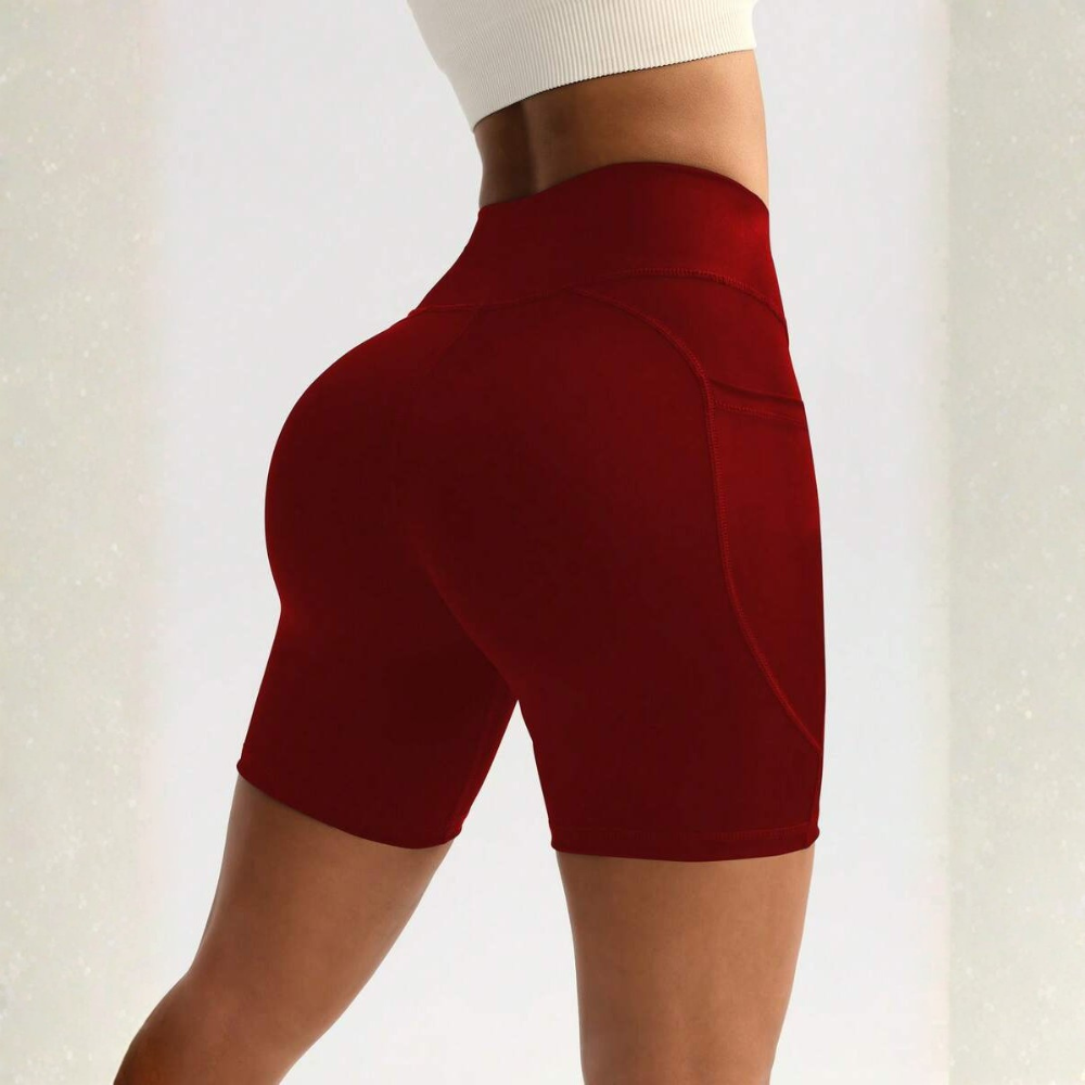 Spring And Summer Casual Slim High Waist Fitness Shorts For Women