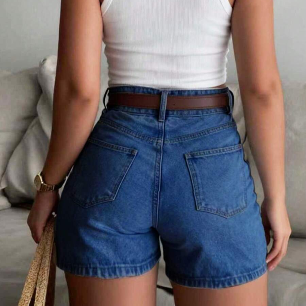 Casual And Bohemian Button Denim Shorts Summer For Women